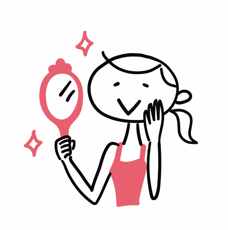 自分らしく過ごす女性のイラスト