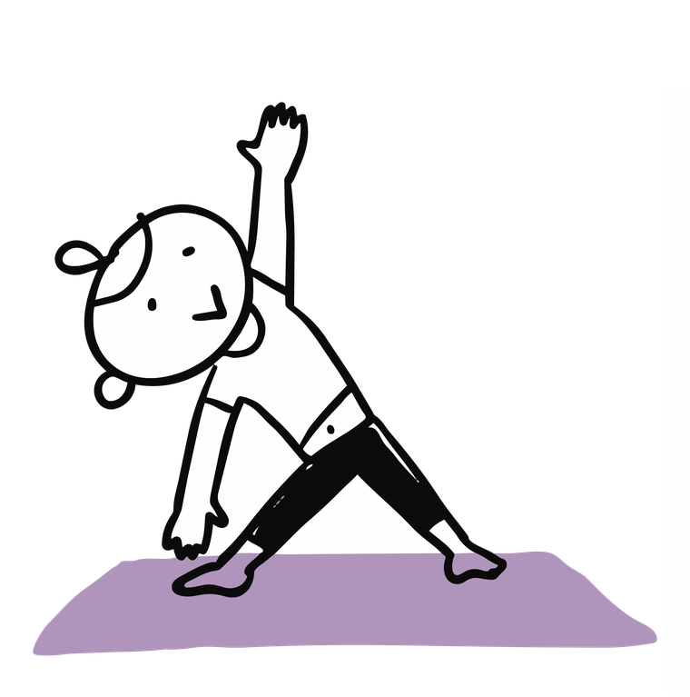 体を動かす女性のイラスト