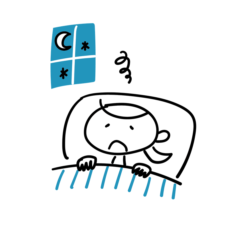 眠れずに悩む女性のイラスト
